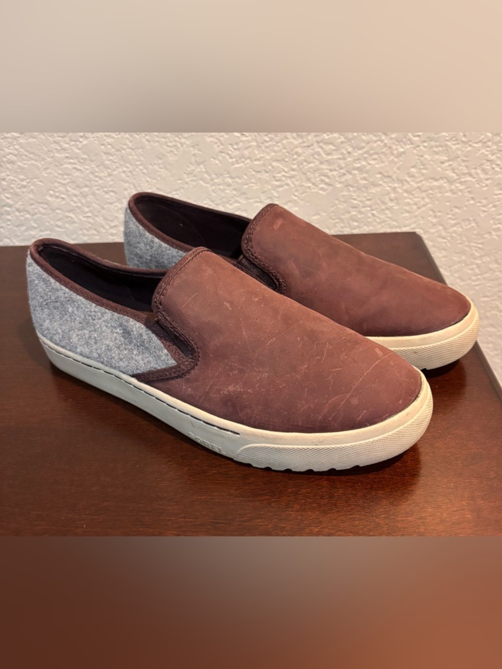 Sorel Slip-On Casual Sneakers in Brown and Gray